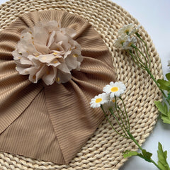 Baby Girls Flowers Decor Cap Soft Hair Wrap Head Accessories