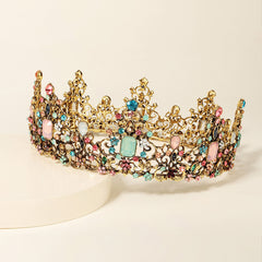 Vintage Baroque Queen Round Crown Tiaras And Crown For Women