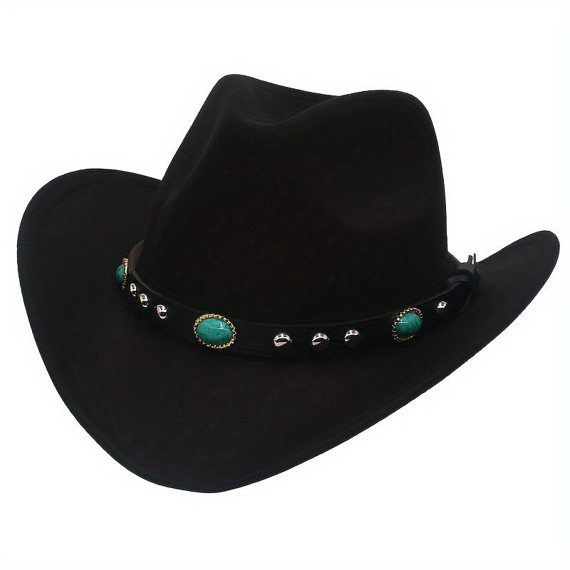 Western Cowboy Hat Jazz Hat Ethnic Style Felt Hat Cowgirl Fedora