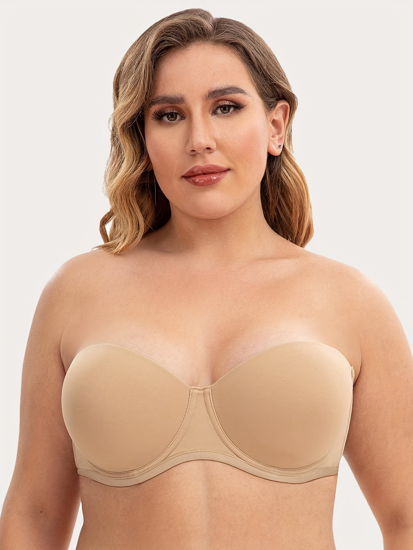 Strapless Underwire Molded Cup Non Slip Bra