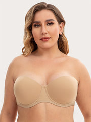 Strapless Underwire Molded Cup Non Slip Bra