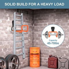 Heavy Duty Metal Hose Holder Wall Mount Orange Garden Hose Hanger