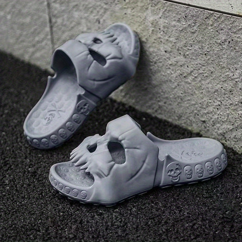 Men's Skull Slides Quick Drying Non Slip Indoor/Outdoor Summer