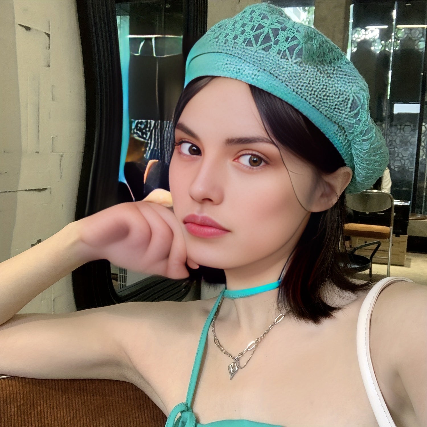Mesh Beret Thin Breathable Cap