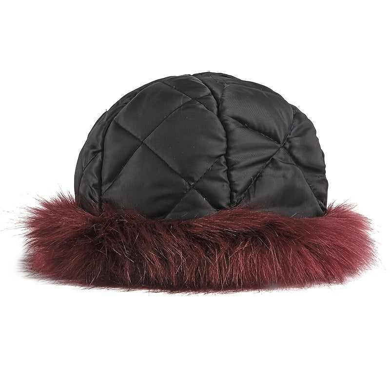 Mongolian Bag Style Suede Velvet Fox Hair Hat Fur Hat