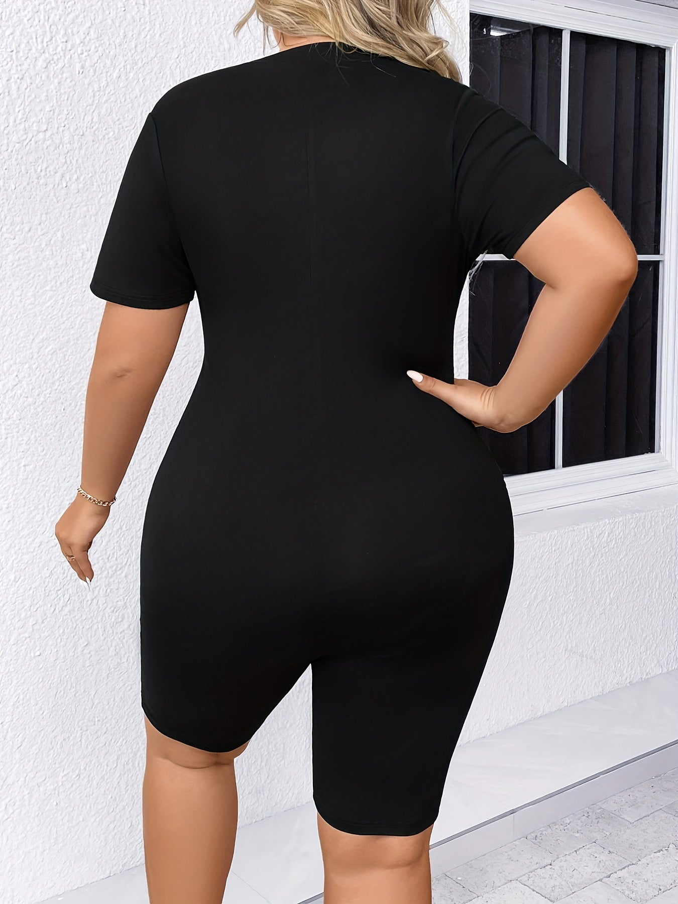 Women's Casual Romper with Letter & Shamrock Print