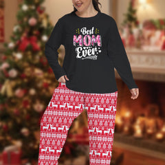 Christmas Casual Pajamas Set Women's Star & Elk Striped Print