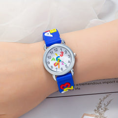 Teen Letter Number Print Round Dial Quartz Watch For Gift Daily Life