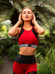 Racerback Letter Sports Bra Yoga Fitness Workout Running Bra