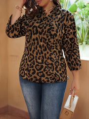 Leopard Print Long Sleeve Blouse
