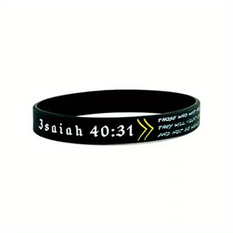 Bible Silicone Bracelet Waterproof Quote Wristband Inspirational Religious