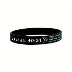 Bible Silicone Bracelet Waterproof Quote Wristband Inspirational Religious