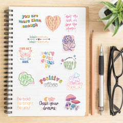 100pcs Pastel Inspirational Stickers Vinyl Waterproof Motivational Stickers