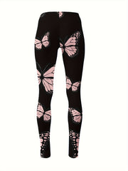 Butterfly Graphic Leggings Girls Thick Leggings For Spring Fall Winter