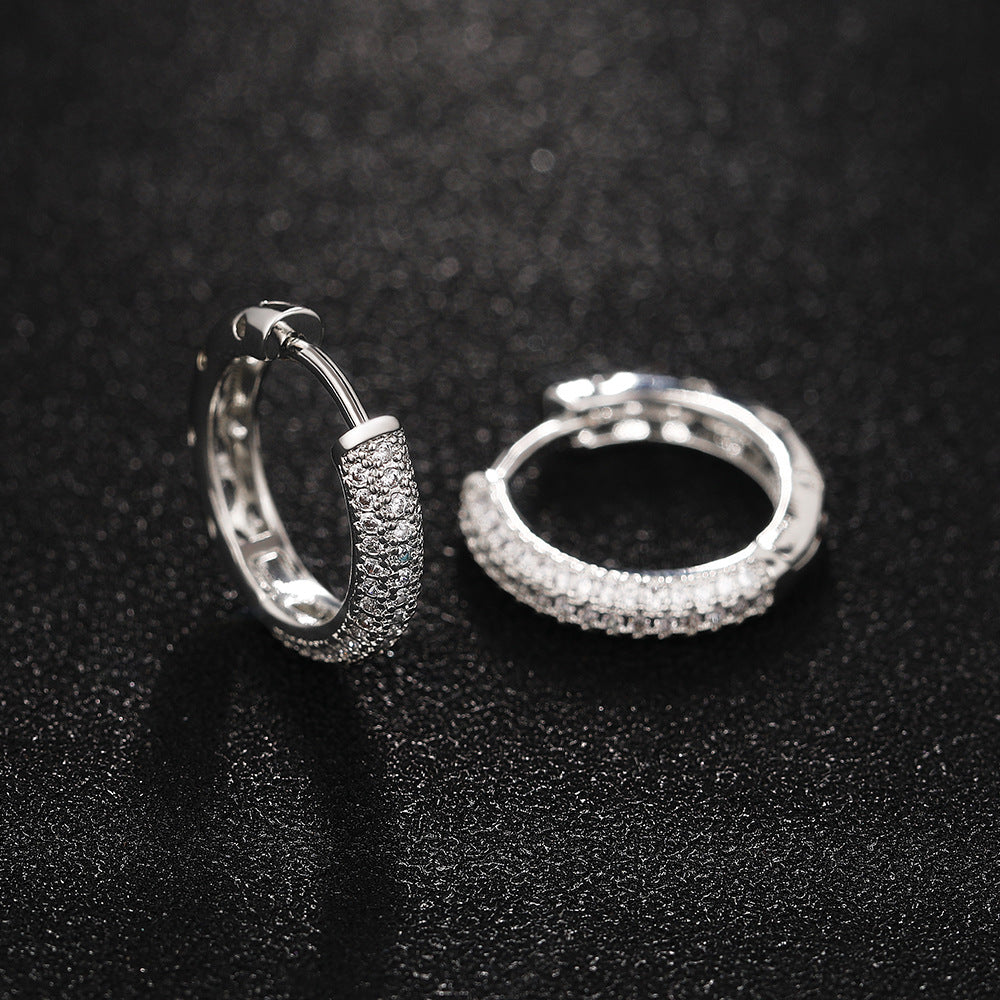 Men's Casual Hip Hop Silver Earrings