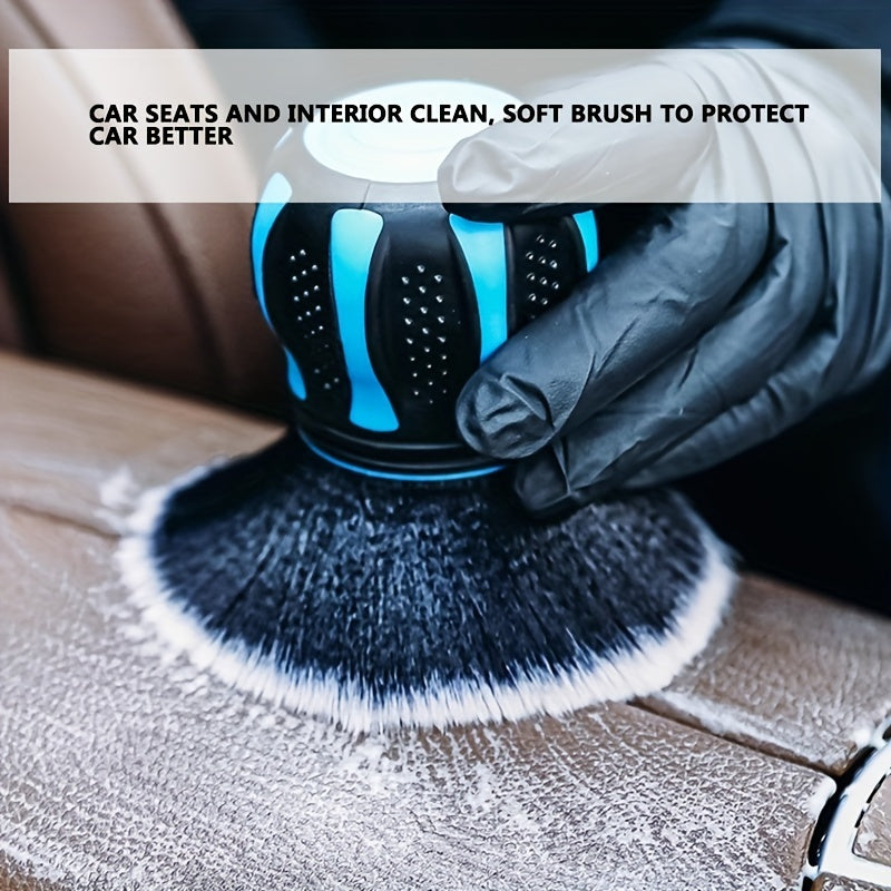 Soft Bristle Car Detailing Brush, Ball Handle for Dust Removal