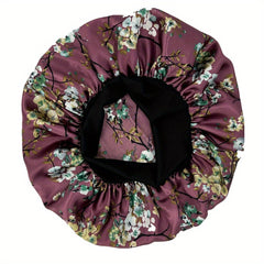 Colorful Print Satin Bonnet Elastic Hair Bonnet