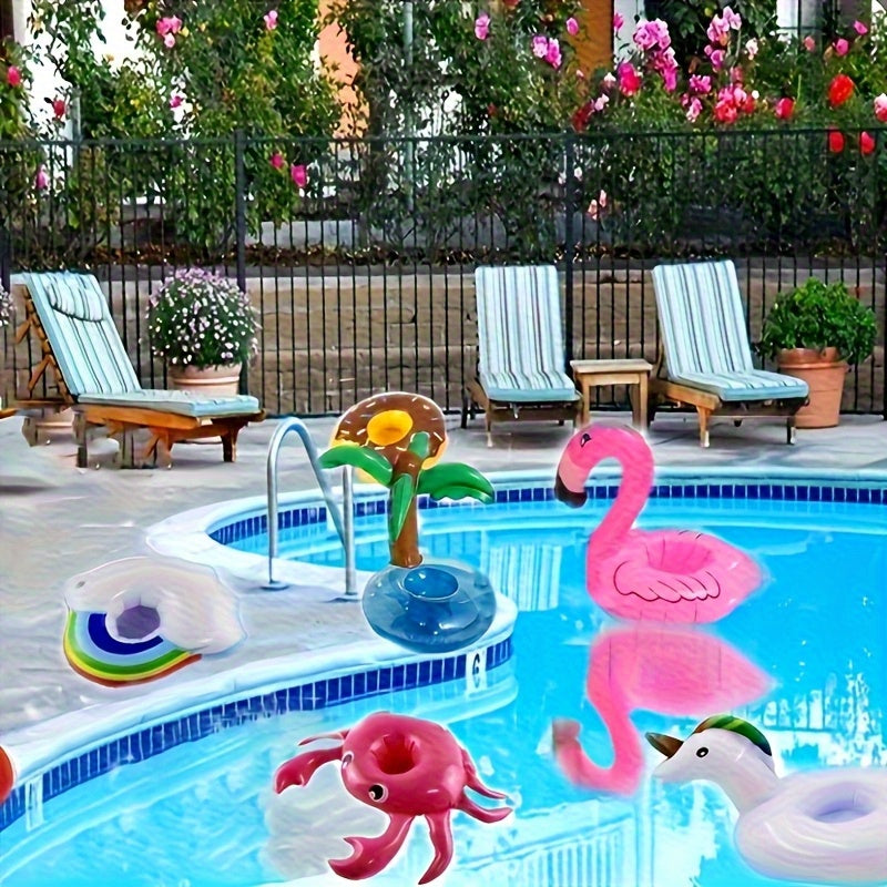 Inflatable Drink Holders Tropical Cup Donut Pineapple Pool Floats
