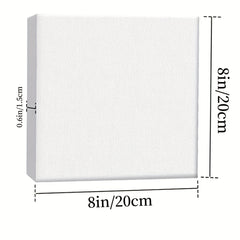 8pcs 8x8 Professional Stretched Canvas Heavy Duty Gesso Triple Primed
