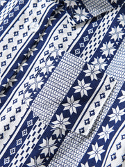 Boys Geometry Print Shirts Button Lapel Tops Kids Summer Clothes