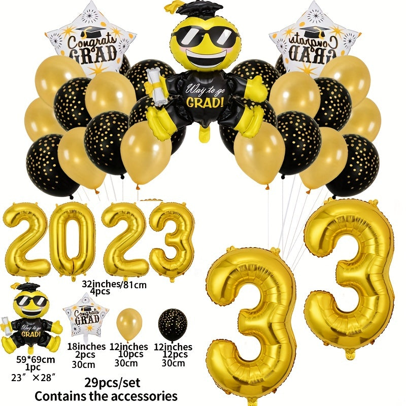 Preschool Graduation Hat Balloon Set for Silvery Graduation Decoration