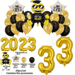 Preschool Graduation Hat Balloon Set for Silvery Graduation Decoration