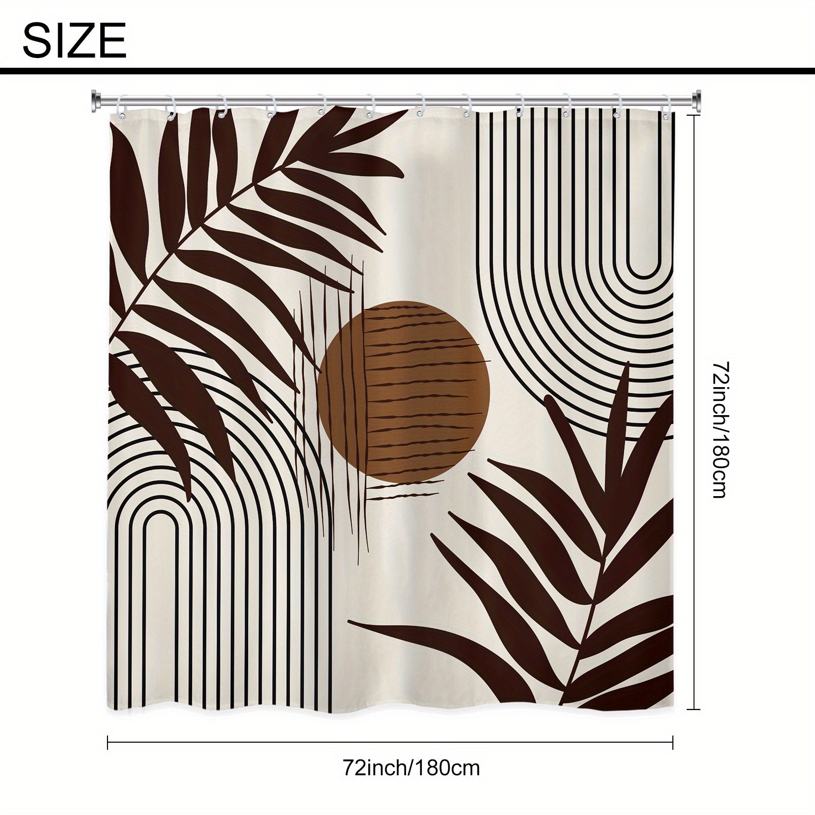Abstract Leaf Pattern Shower Curtain 152x182cm