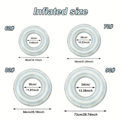 Striped Swim Ring for Adults & Kids - Durable PVC