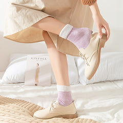 6 Pairs Plush Lined Mid Tube Socks Women's Stockings