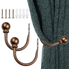 2pcs Metal Curtain Holdbacks U Shaped Hooks