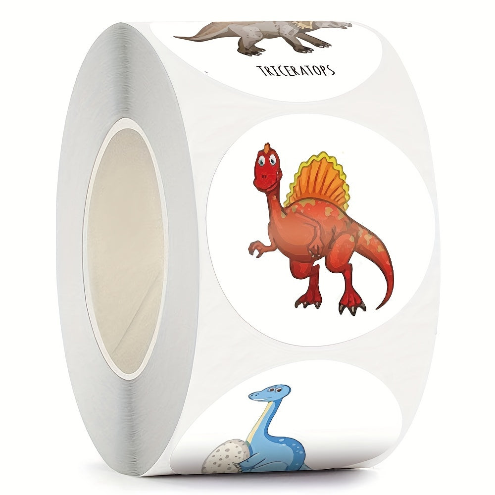 Dinosaur Cartoon Motivation Stickers Roll for Office Decor
