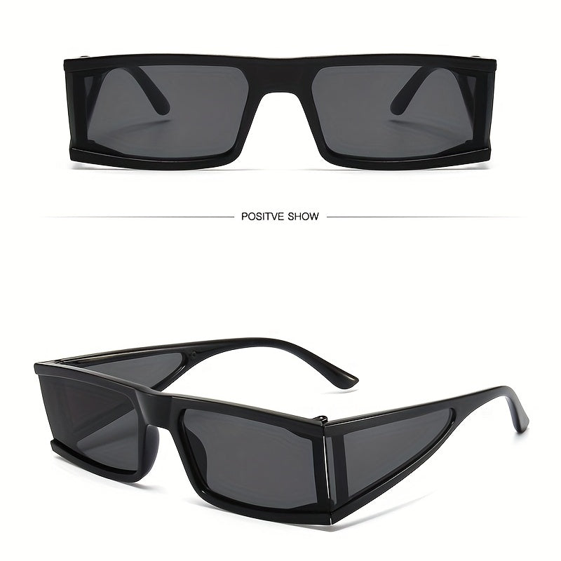 Square Frame Sunglasses Minimalist Flat Top Punk Eyewear UV Blocking
