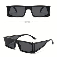 Square Frame Sunglasses Minimalist Flat Top Punk Eyewear UV Blocking