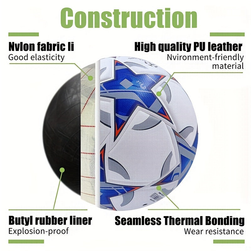 PU Leather Soccer Ball Explosion proof Wear resistant High Elastic Football