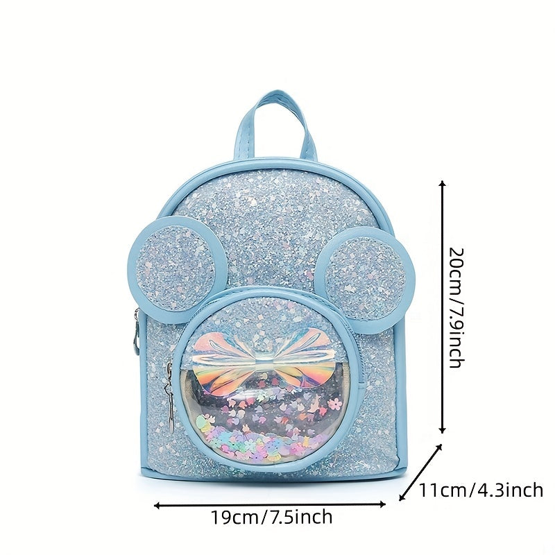 Sequin Big Ears Backpack For Boys Girls Casual Kindergarten School Bag