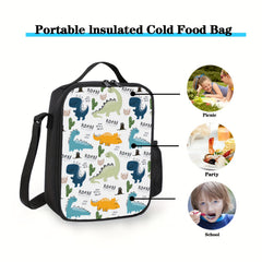 Dinosaur Insulated Lunch Bag Thermal Tote For Picnic Beach Camping