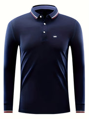 Men's Long Sleeve Crow Pattern Golf Sports Shirt