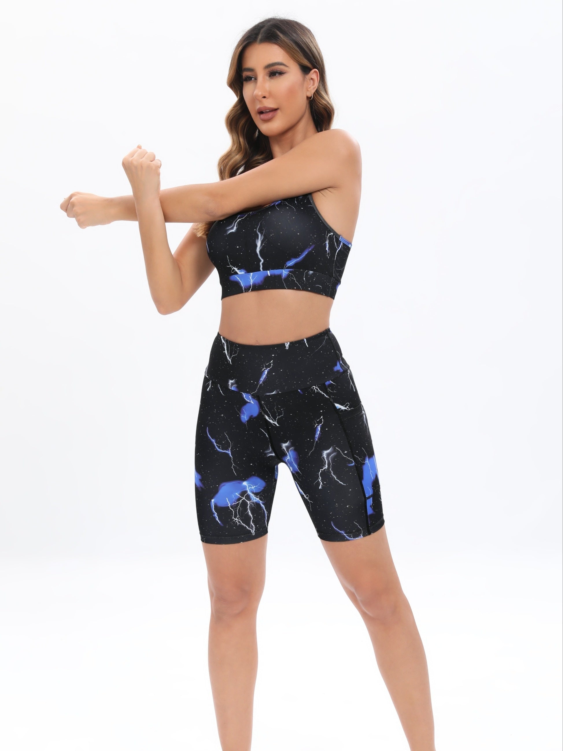 Yoga Crop Tank Top & Running Shorts Set