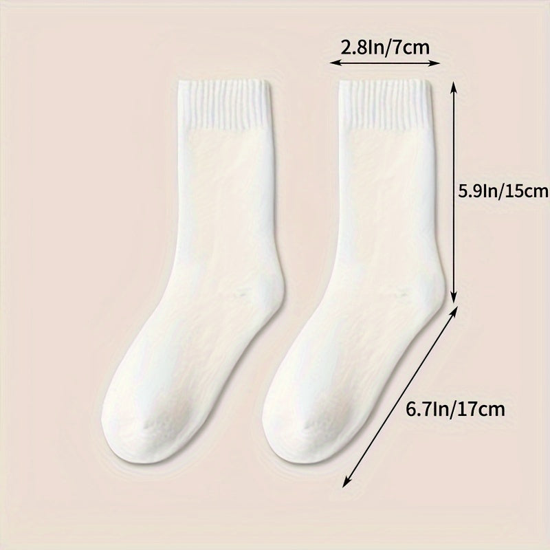 4 Pairs Women's Thickened Warm Fleece Cotton Socks