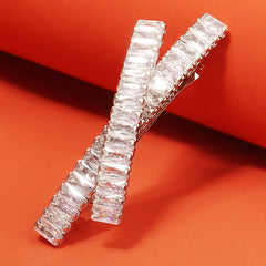 Crystal Hairpin Barrette Bridal Rhinestone Hair Clips Ponytail Holder