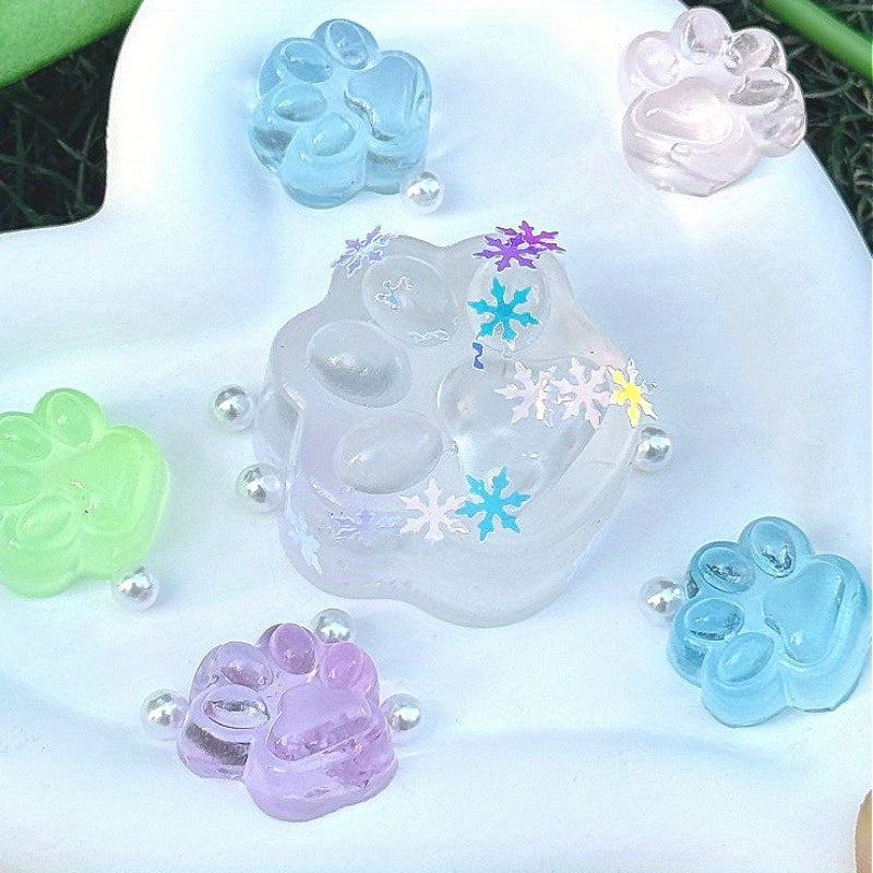 6pcs Glow in the Dark Cat Paw Stress Relief Toys Halloween Party Favors