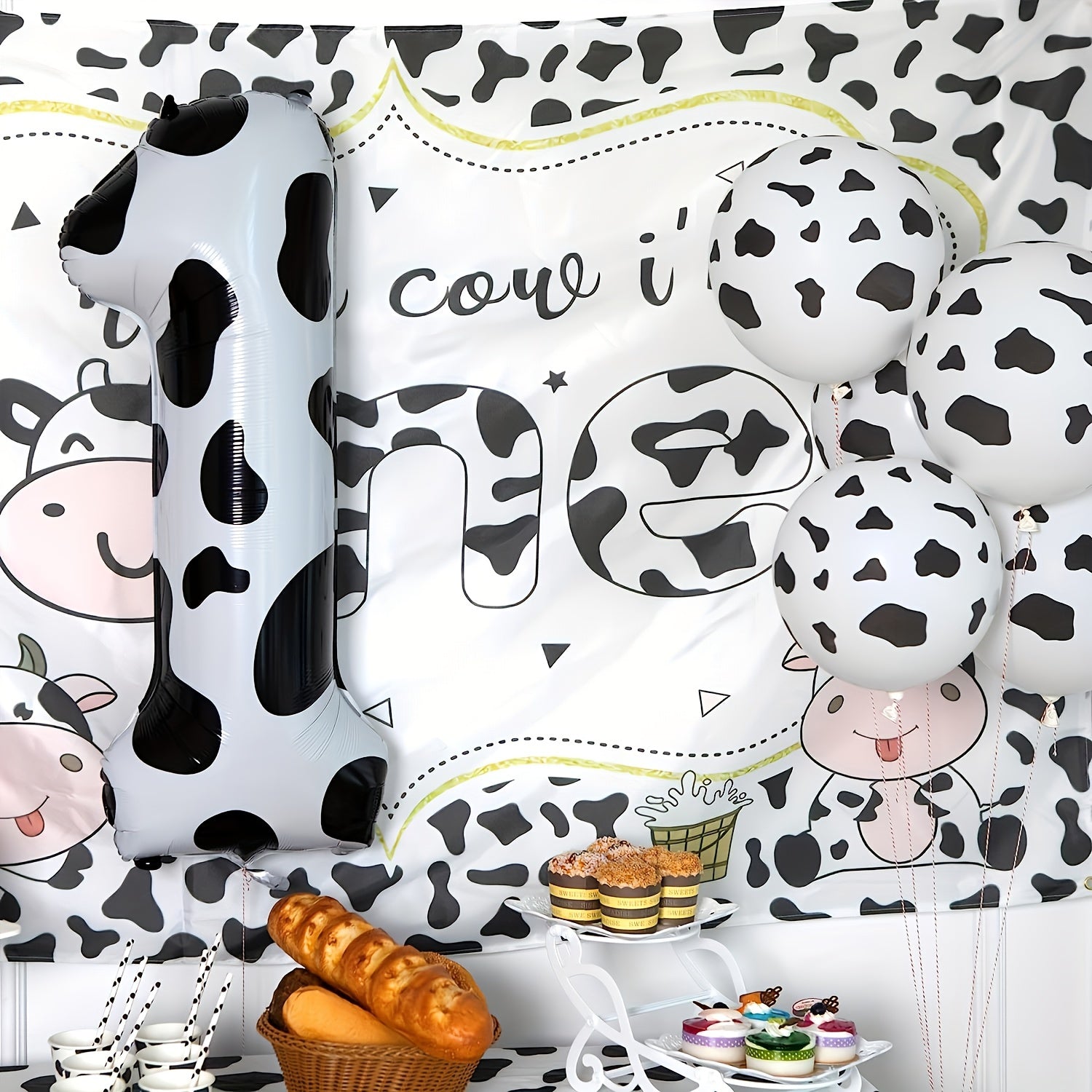 Cow Print Balloon Birthday Decoration Supplies Cowgirl Theme Number Balloon
