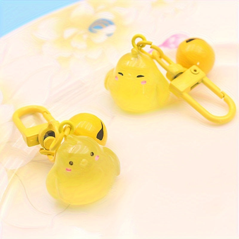 Mini Luminous Peace Chicken Key Chain Cartoon Animal Pendant Keyring