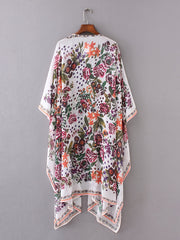 Floral Print Bat Sleeve Cover Up