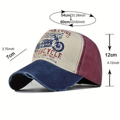 Washed Denim Print Baseball Cap for Men and Women