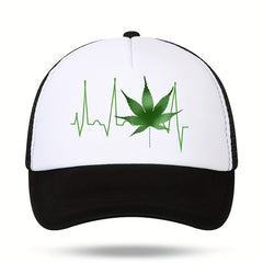 Leaf Print Breathable Sun Hat Outdoor Baseball Cap