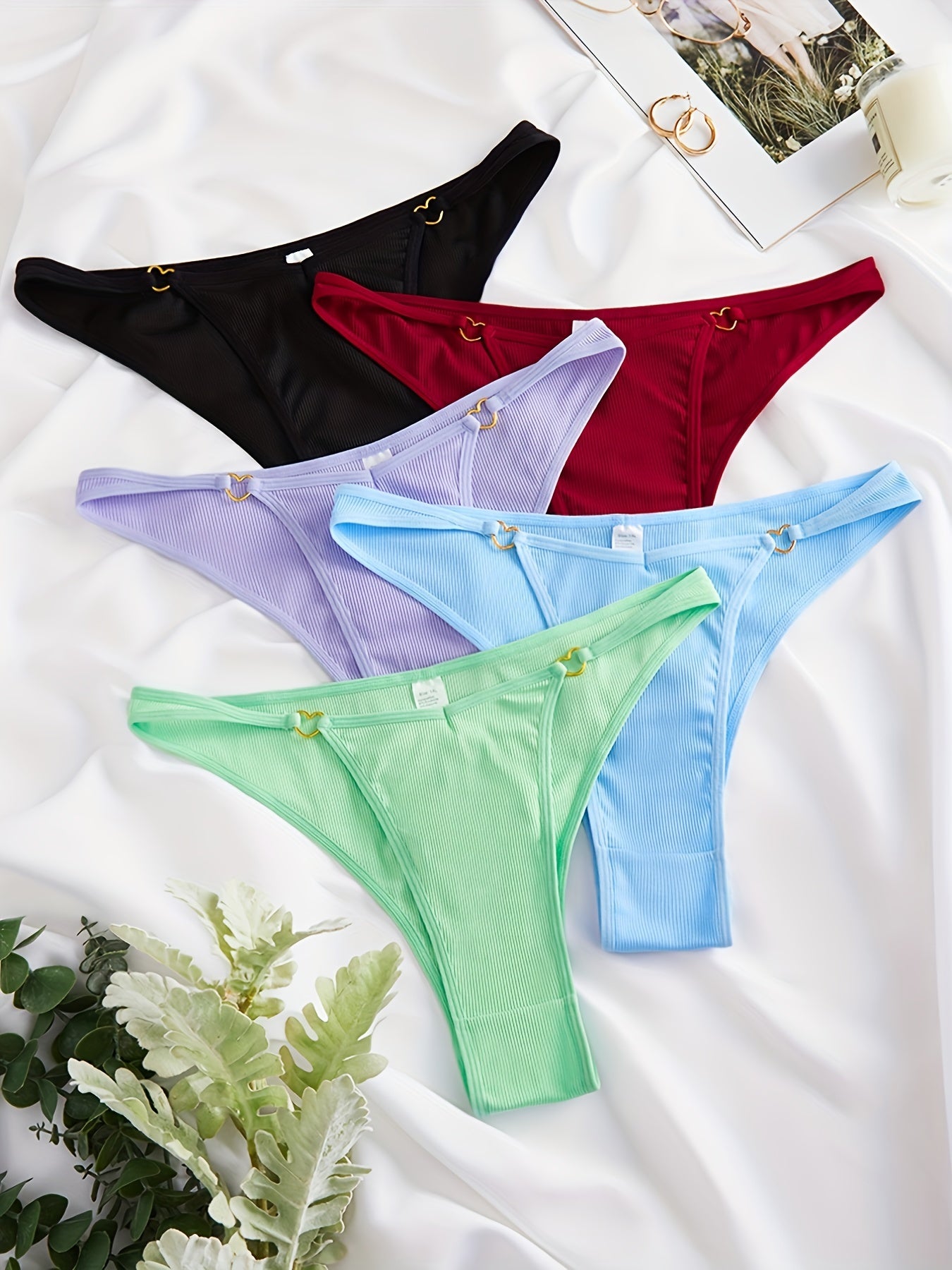 5 Pack Plus Size Romantic Panties Set