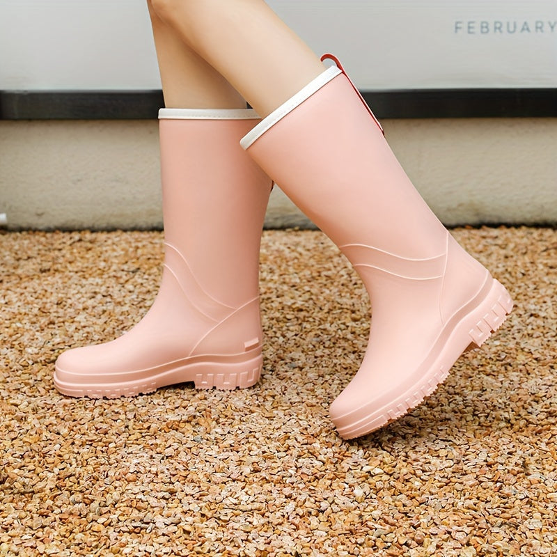 Women's High Tube Rain Boots Waterproof Anti Slip Work Shoes