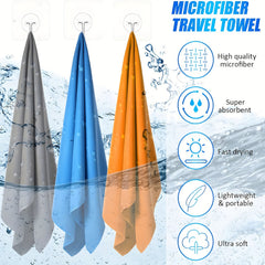 Microfibre Towel Compact Lightweight Fast Drying Travel Sports Gym