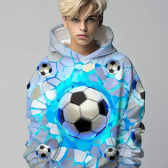 Kids Flying Football 3D Print Hoodie Dinosaur Tyrannosaurus Street Wear